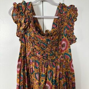 Bohemian boho house of Harlow 1960 ruffle tiered dress